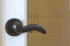 Hardware on French door in the entry...