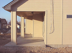 Covered patio has a ceiling fan & gas outlet for the BBQ