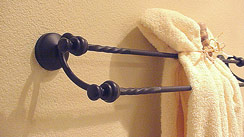 Double bath towel holder - amenities found in homes costing twice as much...