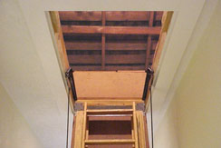 ... just off the kitchen - fabulous storage... easy pull-down ladder, area has a light & hidden storage box...