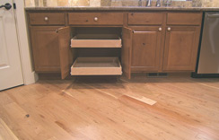 Custom cabinets features many pull-out drawers...