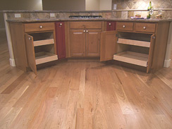 Pull-out drawers for pans near the stove...