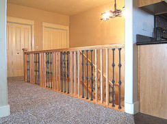 Storage closets in distance... upstairs laundry area...